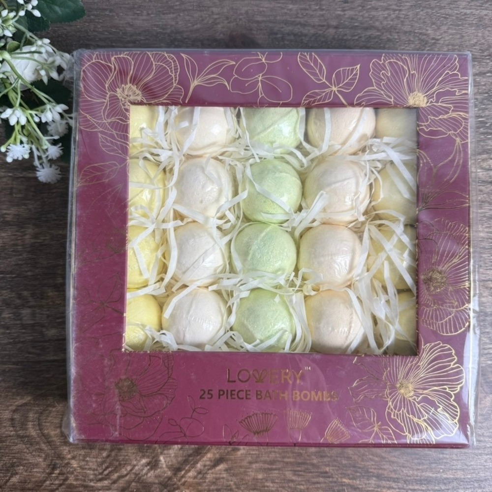 Lovery 25 Piece Bath Bomb Gift Set Rose Lavender Jasmine Eucalyptus New Sealed
